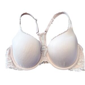 Victoria's Secret Bra Size 36C Racerback Demi Front Clasp Beige Nude Underwire